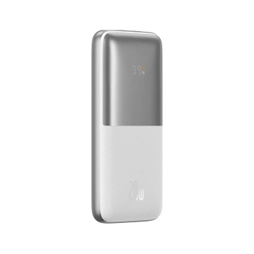 Baseus Bipow Pro Power Bank 10000mAh 20W bílá s USB Type A - USB Type C 3A 0,3m kabelem (PPBD040202)