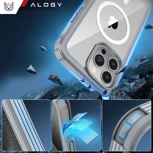 Захисний чохол для телефону Apple iPhone 16 Pro Max Alogy Shield360 MagCase™️ для MagSafe із захистом дисплея та камери, титаново-сірий