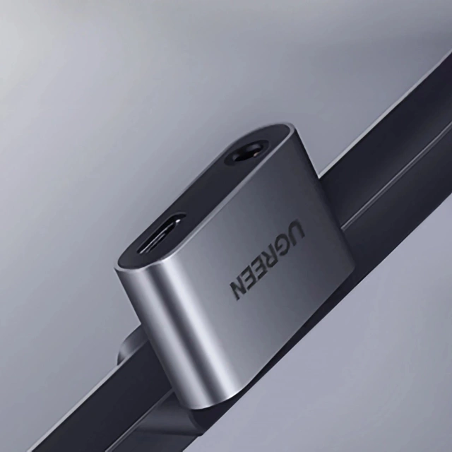 Nabíjací adaptér Ugreen CM193 USB-C na 3,5 mm Mini Jack USB-C, sivý