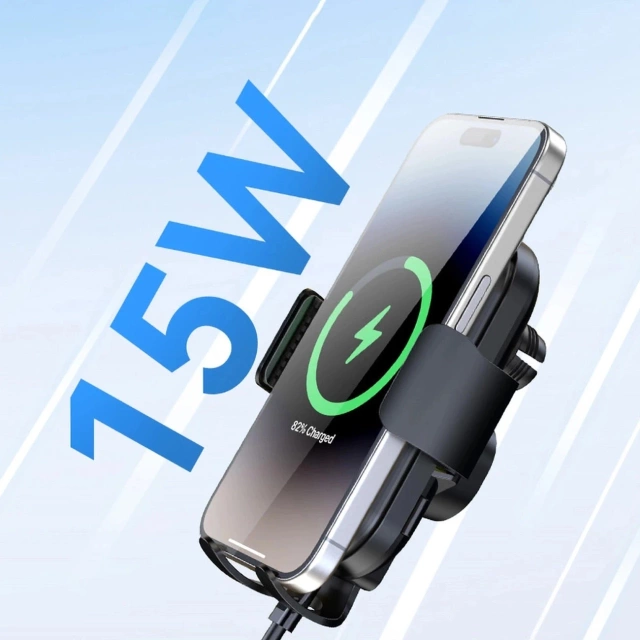 Uchwyt Wozinsky WUMID z Ładowarką Indukcyjną 15W do Auta Czarny