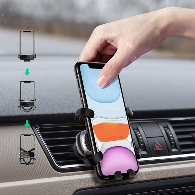 Gravitational car holder UGREEN LP228 for a checkered phone Black