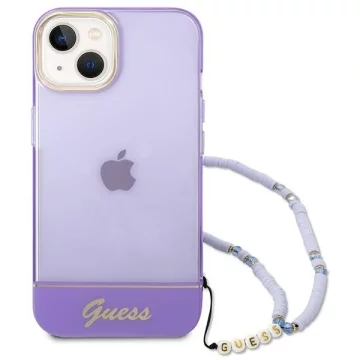 Etui Guess GUHCP14MHGCOHU do Apple iPhone 14 Plus 6,7" fioletovy/fialovy pevny obal Translucent Pearl Strap