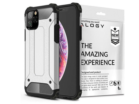 Etui Alogy Hard Armor pre Apple iPhone 11 Pro Max srebrne