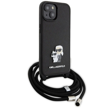 Etui Karl Lagerfeld KLHCP15SSAKCPSK für iPhone 15 6,1" Hardcase Czarny/Black Crossbody Saffiano Metal Pin Karl