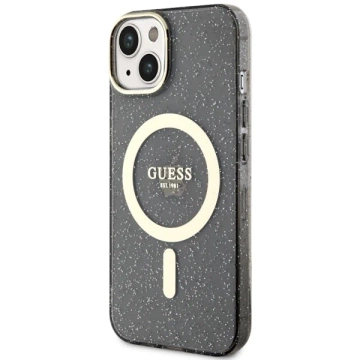 Etui Guess GUHMP14SHCMCGK do iPhone 14 6.1" hardcase Glitter Gold MagSafe