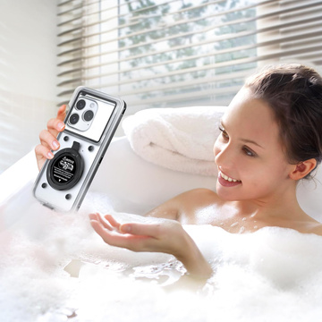 Waterproof case waterproof IPX68 universal for phones up to 6.9 inches Case water case Leash Alogy Black