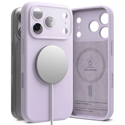 Etui do iPhone 17 Pro Max Ringke Silicone Magnetic MagSafe Fioletowe