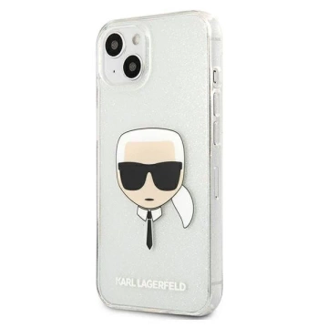 Karl Lagerfeld KLHCP13SKHTUGLS iPhone 13 mini 5,4" srebrny/stříbrný pevný obal Glitter Karl`s Head
