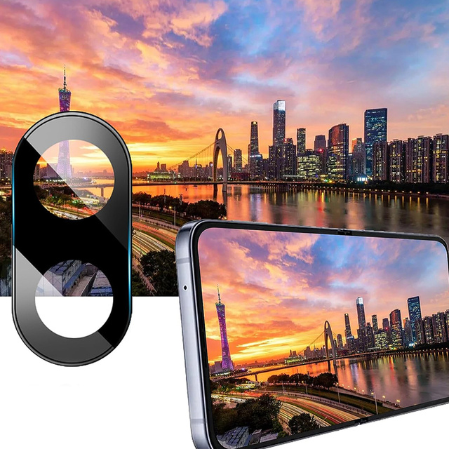 Ochranná skleněná čočka fotoaparátu pro Samsung Galaxy Z Flip 5, překrytí Lens Full Camera Glass, černá