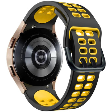 Športový remienok Alogy Soft Band Guma na inteligentné hodinky pre Samsung Galaxy Watch 4/5 40/42/44/45 mm čierna a žltá
