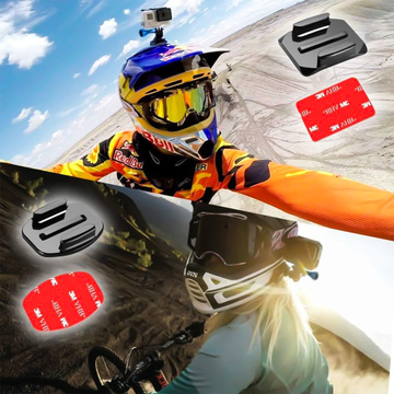 Набір плоских і заокруглених монтажних баз для спортивних камер GoPro, DJI Osmo Action, EKEN, SJCam, Insta360 зі стрічками 3M VHB Alogy - 16 шт.