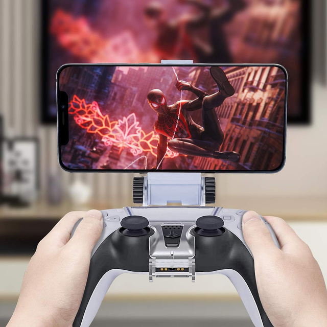 Držiak telefónu pre Gamepad pre Sony PlayStation 5 PS5 DualSense Clip mount White