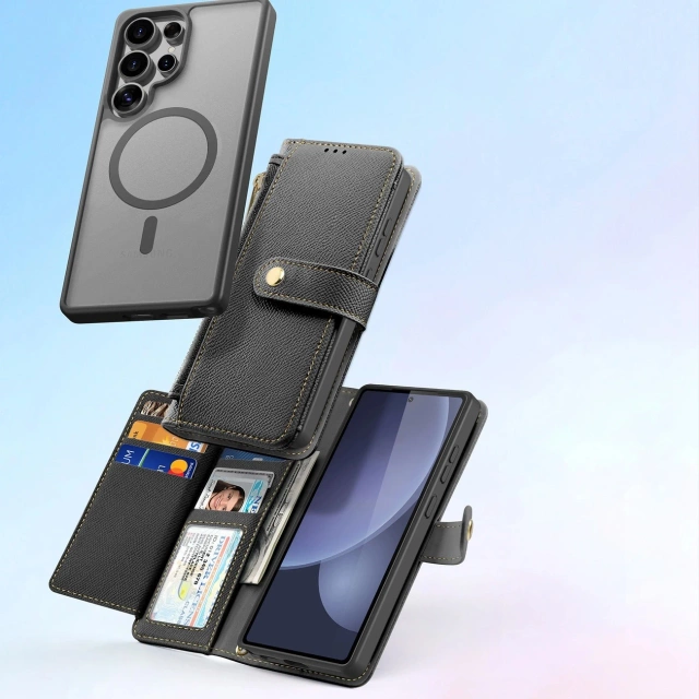 Samsung Galaxy S25 Ultra Dux Ducis Lava Lederhülle Schwarz