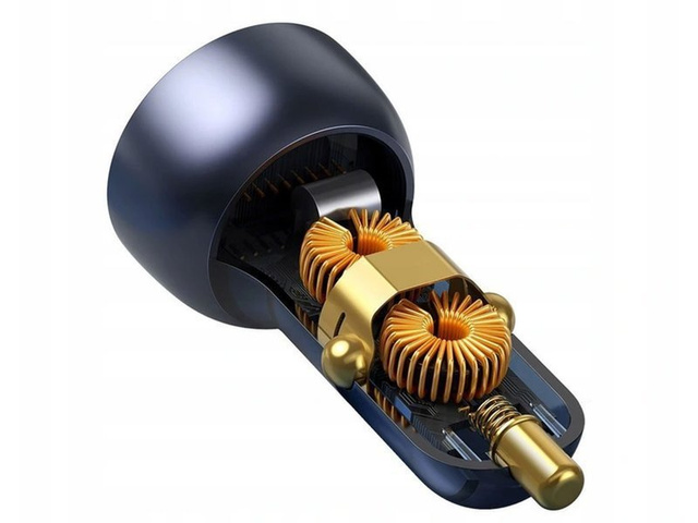 Автомобільний зарядний пристрій Baseus USB / USB-C Type-C LED 65W QC PPS сірий