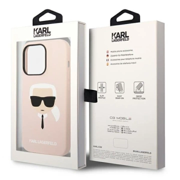 Чохол Karl Lagerfeld KLHCP14XSLKHLP для iPhone 14 Pro Max 6.7" Hardcase Silicone Karl`s Head pink/pink