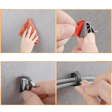 Самоклеючі затискачі x50 Настільний органайзер для кабелю Органайзери для кабелю Шнури для настільного столу 3M Alogy Tape [50шт]