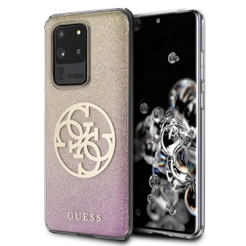 Pevné pouzdro Etui Guess GUHCS69PCUGLPGG pro Galaxy S20 Ultra G988 Glitter Gradient 4G Circle