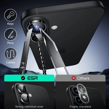 ESR ARMORITE KAMERA-SCHUTZ IPHONE 16/16 PLUS SCHWARZE KAMERA-ABDECKUNG