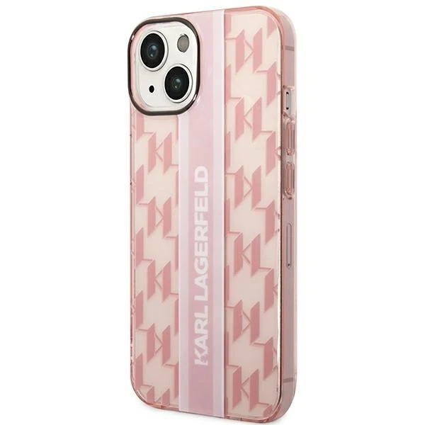 Protective phone case Karl Lagerfeld KLHCP14MHKLSPCP for Apple iPhone 14 Plus 6.7" hardcase pink/pink Mono Vertical Stripe