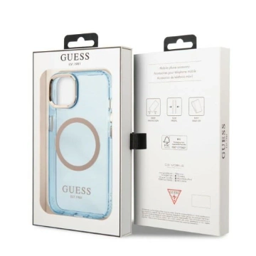Etui Guess GUHMP13MHTCMB do iPhone 13 6,1" hard case Gold Outline Translucent MagSafe