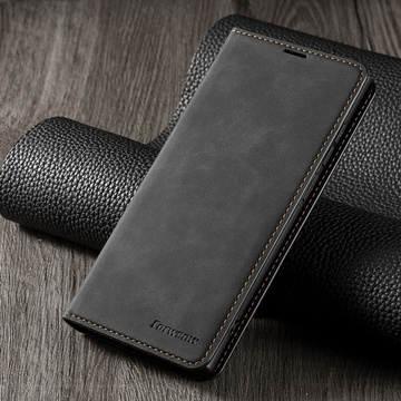 Leather Flip Wallet Case Alogy Forwenw pre Samsung Galaxy S22 Ultra Black