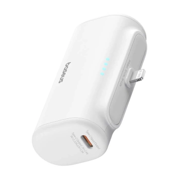 Компактний портативний портативний зарядний пристрій Baseus 5000 мАг 20 Вт Lightning USB-C білого кольору