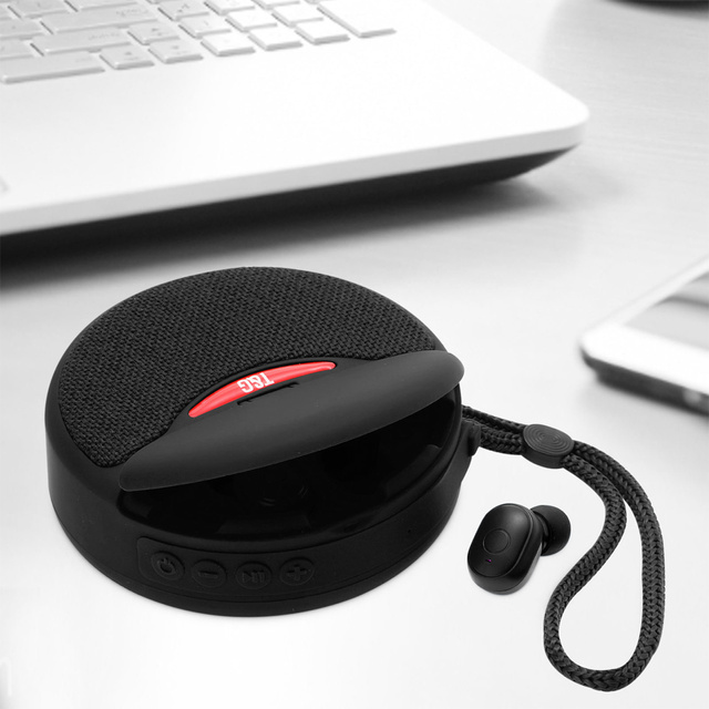 Alogy 2v1 TWS Music Set Přenosný bezdrátový reproduktor Bluetooth BT sluchátka vodotěsná černá