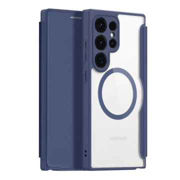 Чохол Dux Ducis Skin X Pro для Samsung S24 Ultra з магнітним кільцем і клапаном - синій