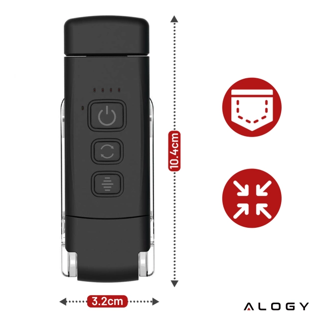 Alogy Clip Lamp LED čítacia lampa s nabíjateľnou sponou na knihy, čierna