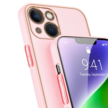 Pouzdro Dux Ducis Yolo iPhone 14 Plus elegantní kryt z ekologické kůže růžové barvy