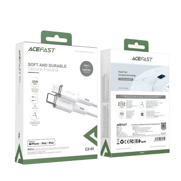 Acefast Kabel MFI USB Typ C - Lightning 1,2m, 30W, 3A weiß (C2-01 weiß)