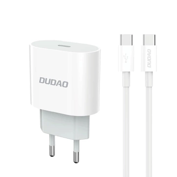 Dudao 20W USB-C Wall Charger with Cable - White
