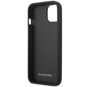 Mercedes MEHCP13MDELBK protective case for Apple iPhone 13 6.1" black/black hardcase Leather Perforated