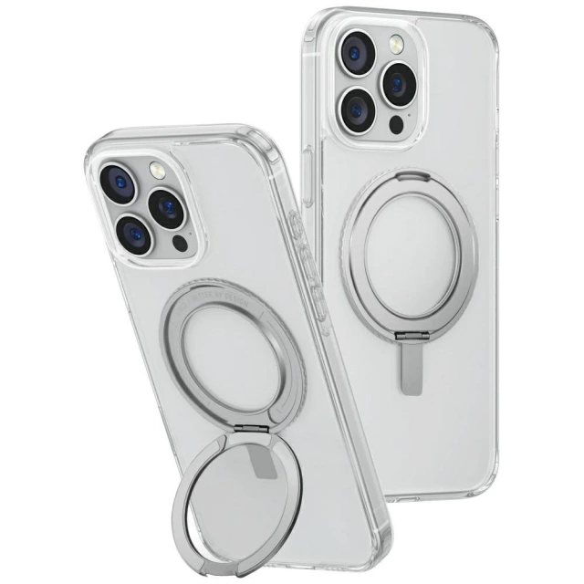 Etui UNIQ Swivix 360 Drehbarer Ständer Transparent für iPhone 16 Pro Max