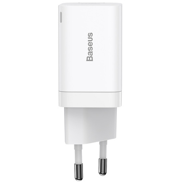Rýchla nabíjačka Baseus Super Si Pro USB USB-C QC 3.0 PD 30W biela nástenná nabíjačka