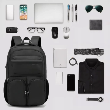 Plecak wodoodporny Bange torba na laptopa 15.6" do pracy szkoły samolotu 47x30,5x17 cm męski damski