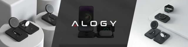 Bezdrátová nabíječka Alogy MagCharge Foldable Pro 3 v 1 pro MagSafe, Apple iPhone, Watch, AirPods, černá
