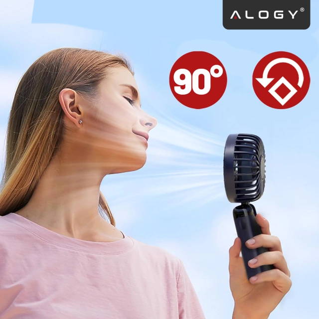 Ventilátor Ventilátor Ručný ventilátor Bezdrôtový stolný prenosný počítač Alogy s držiakom telefónu USB-C námornícka modrá