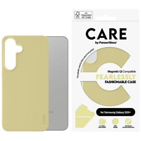 CARE Case for Samsung Galaxy S25 by PanzerGlass Fearlessly Fashionable Yellow