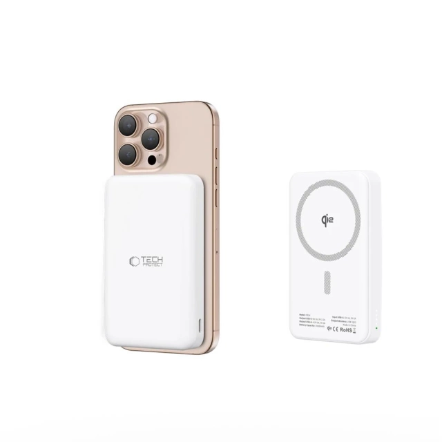 Powerbank Tech-Protect PB24 LifeMag Qi2 MagSafe 10000mAh Biały