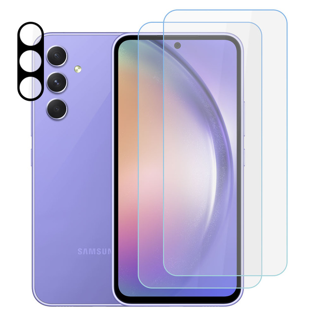 2x Najvyššia sada tvrdeného skla na ochranu obrazovky pre Samsung Galaxy A54 5G Clear