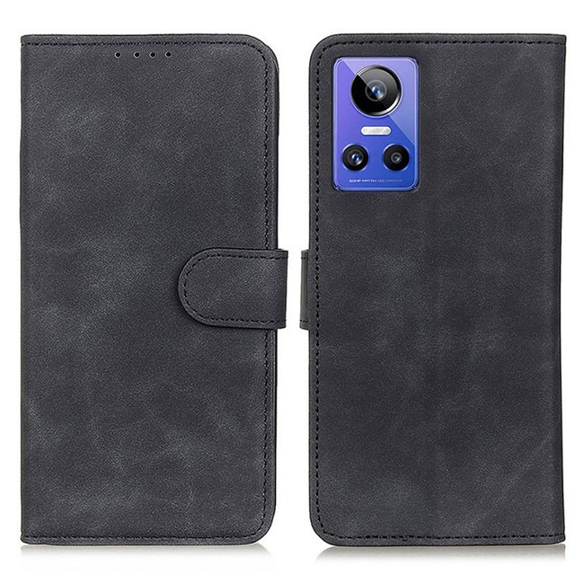 Realme GT Neo 3 Global Alogy Magnetic Leather Flip Wallet Case Black