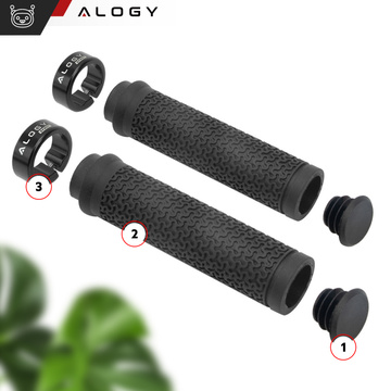 Велосипедні ручки, ергономічні ручки керма, для велосипеда MTB Alogy Sport, чорні [2 шт.]