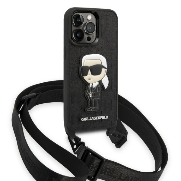Захисний чохол для телефону Karl Lagerfeld KLHCP14LSTKMK для Apple iPhone 14 Pro 6.1" black/black hardcase Monogram Ikonik Patch