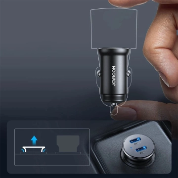 Joyroom JR-CCN06 30W Metal Car Charger, 2x USB-C – Black