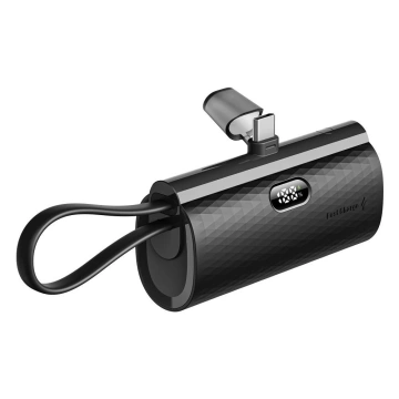 Зовнішній акумулятор FORCELL F-ENERGY Power Plug F5K3 із вбудованим роз'ємом Type-C PD 20 Вт 5000 мАг Чорний