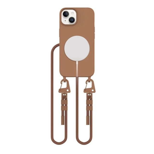 Etui Tech-Protect Magnecklace MagSafe iPhone 13 Brązowe Smycz