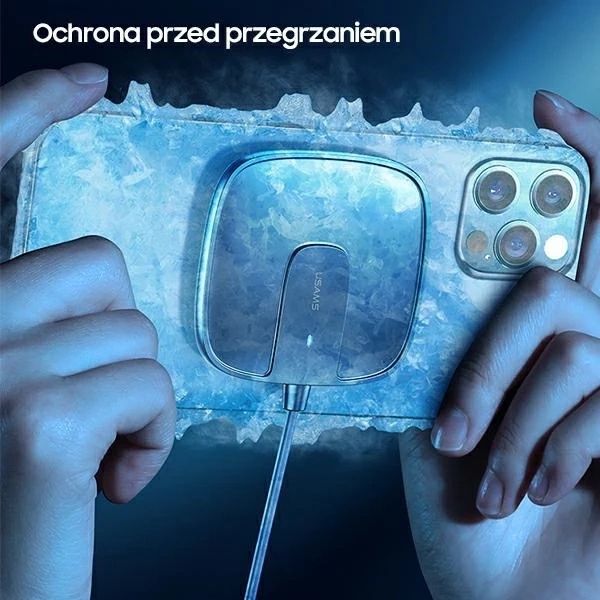 USAMS Indukčná nabíjačka US-CD159 magnetická W1 15W Extra tenká séria iPhone 12 biela/biela CD159DZ02