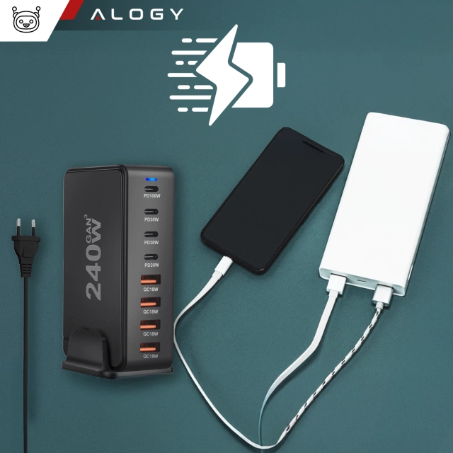 HUB splitter Alogy Adaptér pro počítačový notebook s USB-C na 3x USB-A 2.0 1x USB-A 3.0 šedý