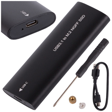 SSD Adapter Case NGFF m.2 USB 3.1 USB-C Type-C 2230-2280mm Black